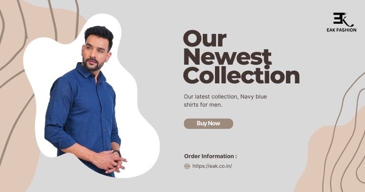 Stand Out in Eak Fashion’s Navy Blue Half Shirt – A Perfect Blend of Style &&nbsp;Comfort